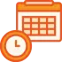 An icon of calendar and clock